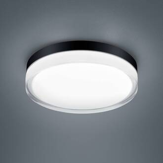 Tana LED plafondlamp, zwart, Ø 28 cm matzwart, transparant