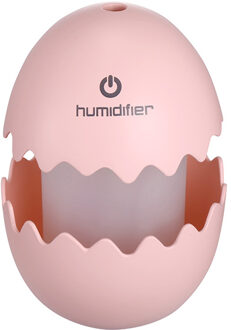 Tancredy Mooie Gebroken Ei Luchtbevochtiger Home Auto USB Luchtreiniger Verneveling Machine Mist Maker Fogger Luchtbevochtiger roze