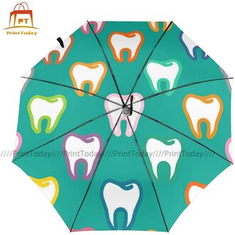 Tanden Paraplu Uv Bescherming Thuis Paraplu Automatische Draagbare Paraplu Inside Print