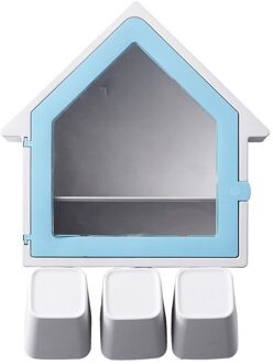 Tandenborstel Bekerhouder Multifunctionele Badkamer Opslag Punch Gratis Tumbler Opbergrek Huishoudelijke Goederen Familie van Drie blauw