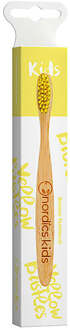 tandenborstel junior 17 cm bamboe/nylon bruin/geel