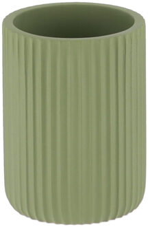 Tandenborstelbeker 101 series - groen - geribbeld - PS - 7 x 9,5 cm