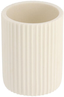 Tandenborstelbeker 101 series - wit - geribbeld - PS - 7 x 9,5 cm