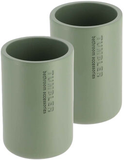 Tandenborstelbeker 102 serie - groen - PS - 2x -7 x 10 cm