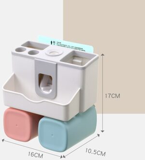 Tandenborstelhouder Badkamer Plank Gratis Ponsen Zuig Muur Type Badkamer Wassen Automatische Squeeze Tandpasta Set 0001