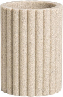 Tandenborstelhouder Nordic Beige - Polyresin - Beige#Taupe - 8.2x8.2x11.4 Cm