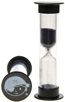 Tandenpoets zandloper - piraat - 3 minuten - zwart zand - badkamer timer