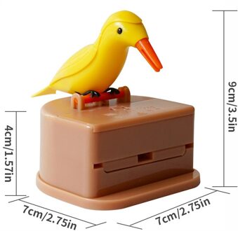 Tandenstoker Box Tandenstoker Storage Case Full-Automatische Dispenser Vogel Vorm Abs Houder Kleine Vogel Bamboe Stok Doos 3