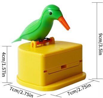 Tandenstoker Box Tandenstoker Storage Case Full-Automatische Dispenser Vogel Vorm Abs Houder Kleine Vogel Bamboe Stok Doos 4