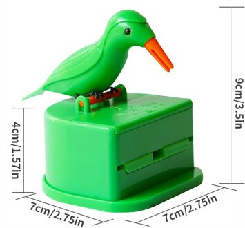 Tandenstoker Box Tandenstoker Storage Case Full-Automatische Dispenser Vogel Vorm Abs Houder Kleine Vogel Bamboe Stok Doos 5