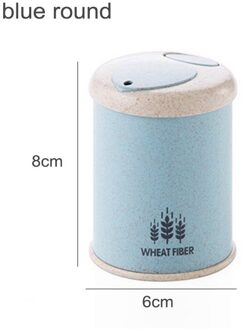 Tandenstoker Box Tarwe Stro Push Type Tandenstoker Houder Tandenstoker Opslag Draagbare Tandenstoker Dispenser Milieuvriendelijke blauw ronde