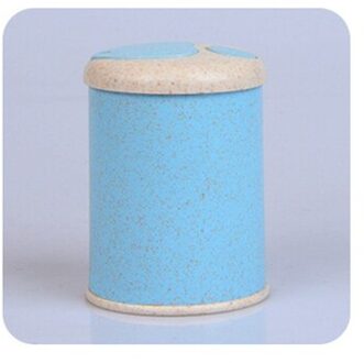 Tandenstoker Dispenser Mode Automatische Tandenstoker Houder Container Tarwe Stro Huishoudelijke Tafel Tandenstoker Opbergdoos blauw ronde