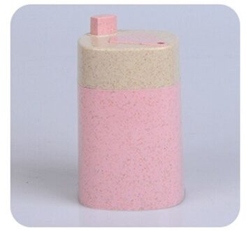 Tandenstoker Dispenser Mode Automatische Tandenstoker Houder Container Tarwe Stro Huishoudelijke Tafel Tandenstoker Opbergdoos roze plein