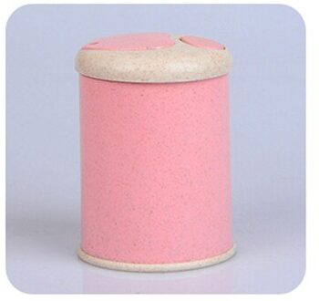 Tandenstoker Dispenser Mode Automatische Tandenstoker Houder Container Tarwe Stro Huishoudelijke Tafel Tandenstoker Opbergdoos roze ronde