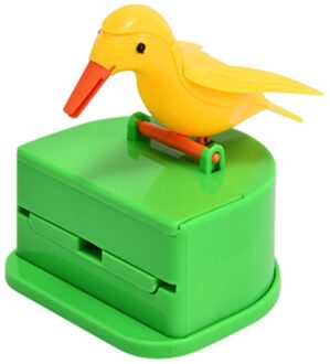 Tandenstoker Houder Dispenser Leuke Vogel Intelligente Automatische Tandenstoker Doos groen