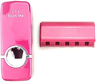 Tandpasta Dispenser 5 Tandenborstelhouder Set Wall Mount Stand Tandenborstel Familie Gereedschap Accessoires Badkamer Producten Rood