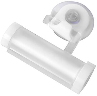 Tandpasta Dispenser Rolling Squeezer Houder Opknoping Haak Zuigkracht Plastic Buis Badkamer Accessoires Handleiding Spuit Dispenser 3 wit