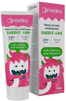 tandpasta Kids Bubble Gum vegan 50 ml wit/roze