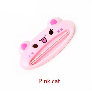 Tandpasta Squeezer Koreaanse Creatieve Cartoon Handleiding Tandpasta Knijper Lui Cosmetische Gezichtsreiniger Knijper roze kat