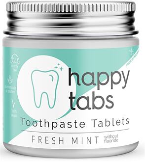 Tandpasta tabletten Fresh Mint (Fluoride Vrij) - Happy Tabs 80 tabletten