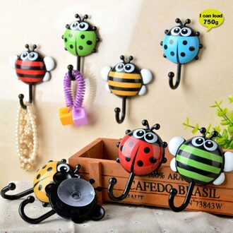 Tandpasta Tandenborstel Opbergrek 2 Stuks Creatieve Lieveheersbeestje Bee Cartoon Badkamer Muur Haken Sucker Nail Haak Muur Decor Haken