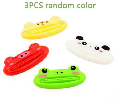 Tandpasta Tube Squeezer Huishoudelijke Cartoon Gezichtsreiniger Dispenser Rolling Holder Badkamer Wastafel Omliggende Product 3stk willekeurig
