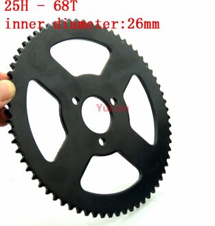 Tandwiel 25H 68 T 26Mm 68 Tand Zwart Voor 47cc 49cc Minimoto Pocket Bike Mini Atv Quad Motoparts