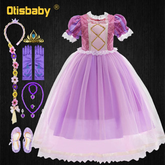 Tangled Rapunzel Sequin Fancy Dress Child Girl Winter Christmas Princess Costumes Children's Christmas Dress for New Year 2021