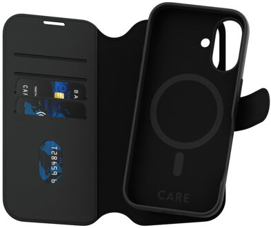 Tango 2 in 1 Wallet Case MagSafe voor de Apple iPhone 16 - Zwart