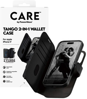 Tango 2 in 1 Wallet Case MagSafe voor de Apple iPhone 17 - Zwart