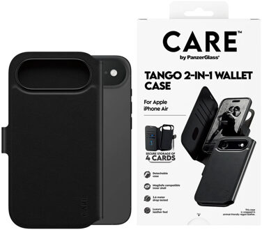Tango 2 in 1 Wallet Case MagSafe voor de Apple iPhone Air - Black Zwart