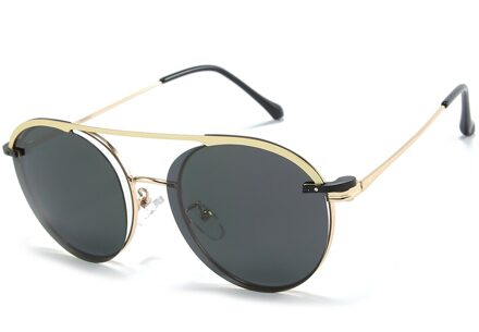 Tangowo Vintage Ronde Zonnebril Vrouwen Man Clip Op Optische Metalen Lenzenvloeistof Frame Recept Bril Magnetische 061 gouden