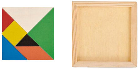 Tangram houten puzzel Bruin/groen - One size