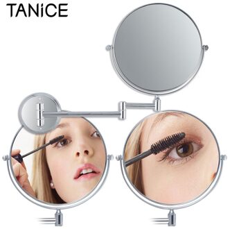 Tanice 10X Vergroting Muur Gemonteerde Spiegel 8 ''Twee-Side 360 Graden Swivel Spiegel Voor Bad Make-Up dragen Scheren Gepolijst Chroom