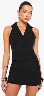 Tank Met Kraag En Knoopsluiting, Black - 40