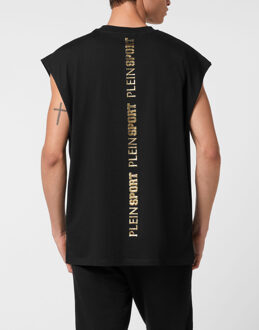 Tank Top T-Shirt Laminated Zwart/goud