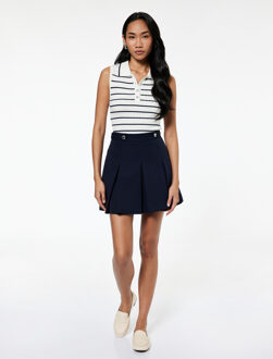 TANKTOPS Mouwloze Polo Trui met Strepen en Knoopsluiting Blauw