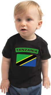 Tanzania landen shirtje met vlag zwart voor babys 74 (5-9 maanden)