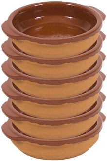 Tapas bakje/schaaltje - 20x - San Sebastian - met handvat - 13 cm - aardewerk - bruin