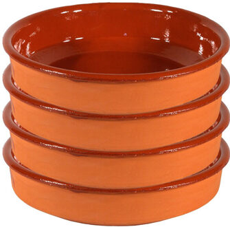 Tapas bakjes/schaaltjes - 16x - Sevilla - mini - 12 cm - aardewerk - oranje - serveerschaaltjes