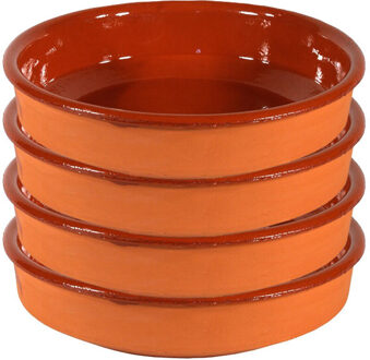 Tapas bakjes/schaaltjes - 8x - Sevilla - 16 cm - aardewerk - oranje - serveerschaaltje