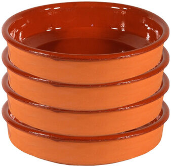 Tapas bord/schaal - 6x - Sevilla - 28 cm - aardewerk - oranje - serveerschaal