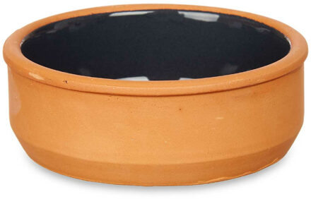 tapas/creme brulee schaaltje - 6x stuks - terracotta/zwart - 12 x 4 cm