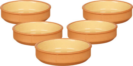 Tapas / Creme brulee schaaltjes - 12x stuks - terracotta/geel - 16 x 4 cm - Hapjes