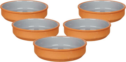 Tapas / Creme brulee schaaltjes - 12x stuks - terracotta/grijs - 16 x 4 cm - Hapjes