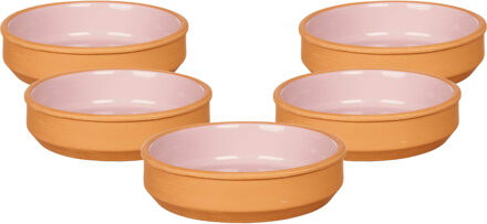 Tapas / Creme brulee schaaltjes - 12x stuks - terracotta/roze - 16 x 4 cm - Hapjes