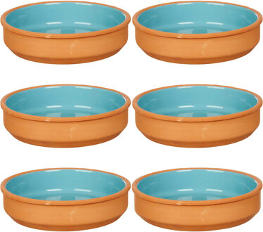 Tapas / Creme brulee schaaltjes - 16x stuks - terracotta/blauw - 16 x 4 cm - Hapjes