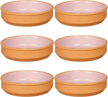 Tapas / Creme brulee schaaltjes - 16x stuks - terracotta/roze - 16 x 4 cm - Hapjes