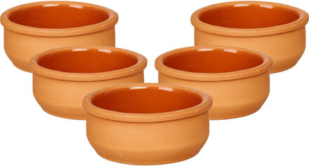 Tapas/creme brulee serveer schaaltjes - 18x - mini - terracotta/bruin - 8 x 4 cm