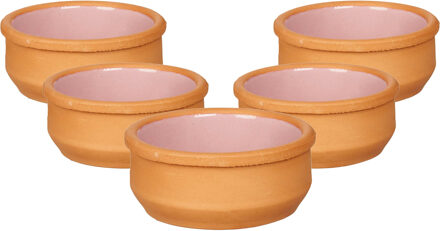 Tapas/creme brulee serveer schaaltjes - 18x - mini - terracotta/roze - 8 x 4 cm